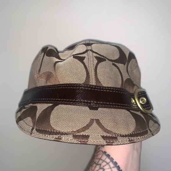 Coach Vintage Rare Signature Canvas Jockey Hat S - Picture 2 of 9